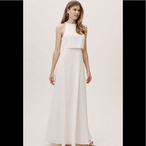 BHLDN Jill Stuart Ivory Iva Crepe Dress